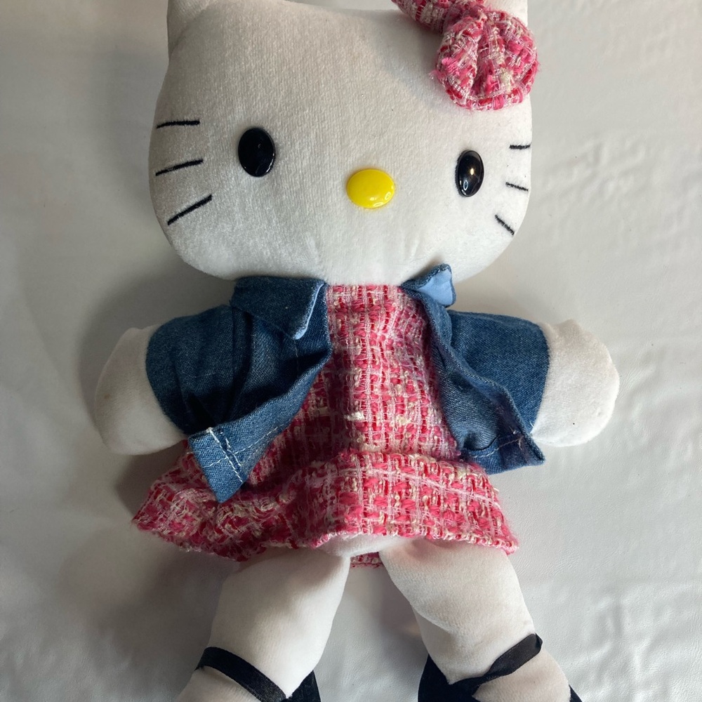 11" Sanrio HELLO KITTY HAND PUPPET JACKET RED DRESS Plush Stuffed Animal
